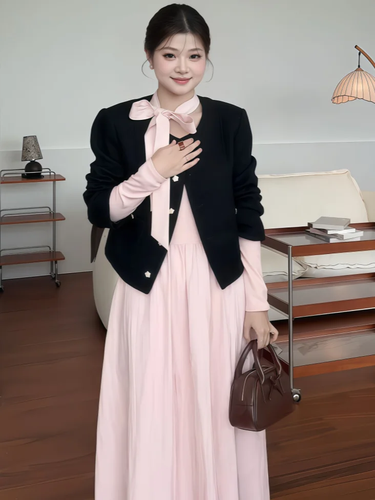 

Tweed Jacket Teen Top Womens Autumn-Winter Advanced Reversible Cotton-Padded Cinching Chic Exquisite Minimalism Stand-Collar Ins