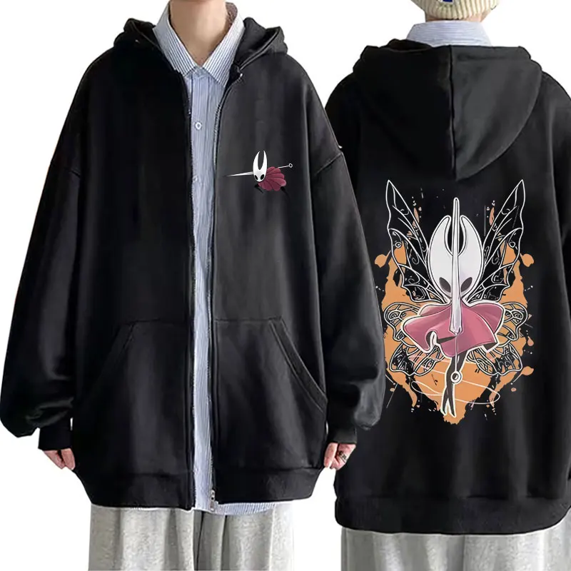 

Game Hollow Knight Graphic Zipper Hoodie Men Women Fashion Oversized Zip Up Hoodies Male High Quality Fleece Cotton Jacket Coat