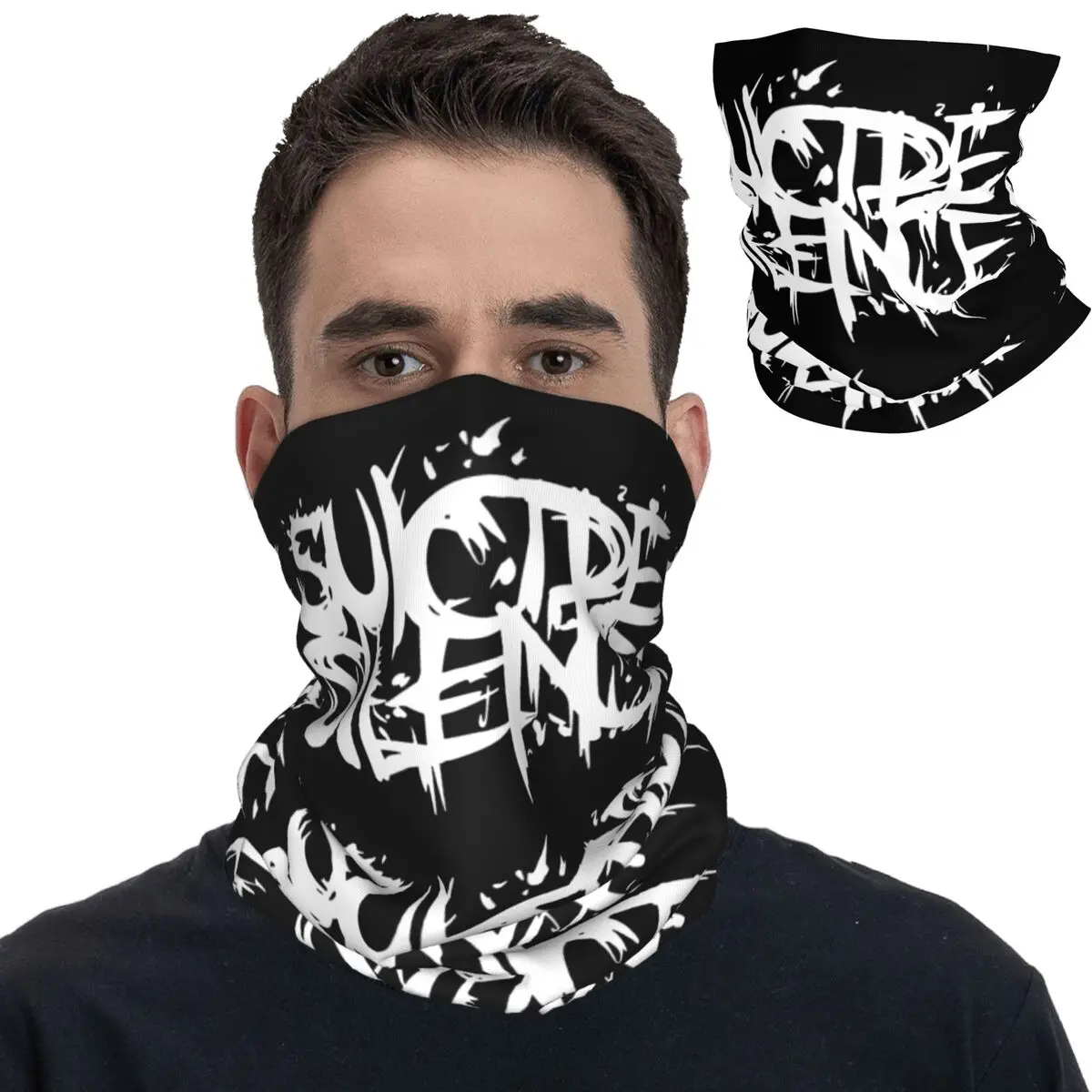 Suicide Silence Band Logo Bandana Neck Cover Printed Mask Scarf Warm Headwear Riding for Men Women Adult Breathable