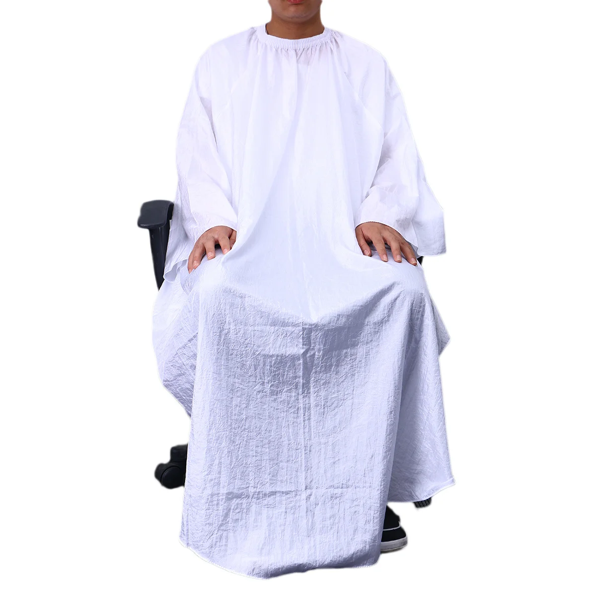 

Barber Haircut Cape With Sleeves Waterproof Anti-Static Hairdressing Gown For Salon Home Use Shampoo Styling Smock