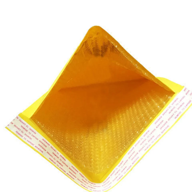 10pcs Yellow Poly Bubble Bag Self-Sealing Filling Gift Bag Book Storage Email Packing Envelope Packing Shipping Bag 35*25cm