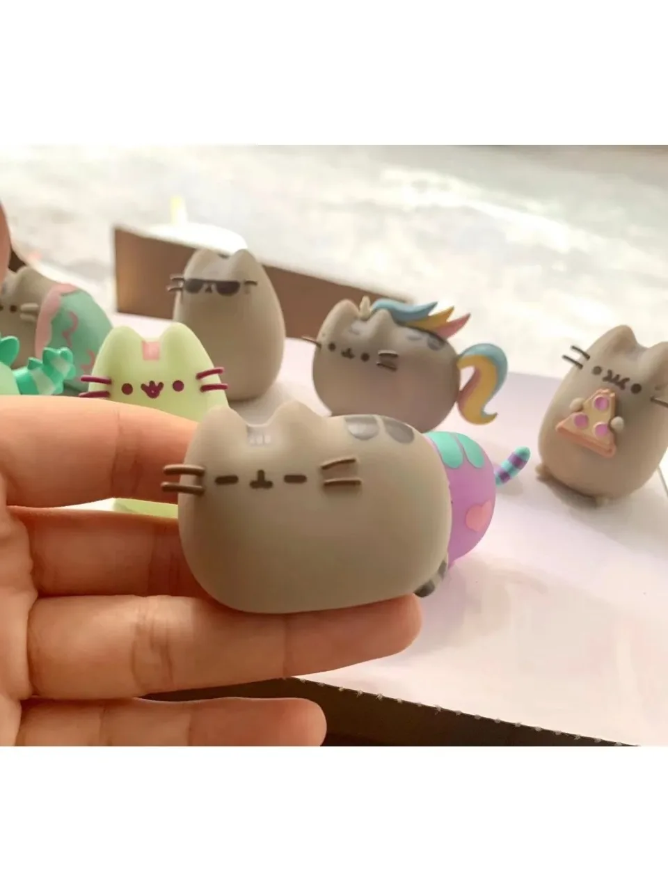 1 pcs Cute pusheened the cat creative colorful kawaii figure model toys doll houseware decoration Crafts birthday gift for kids