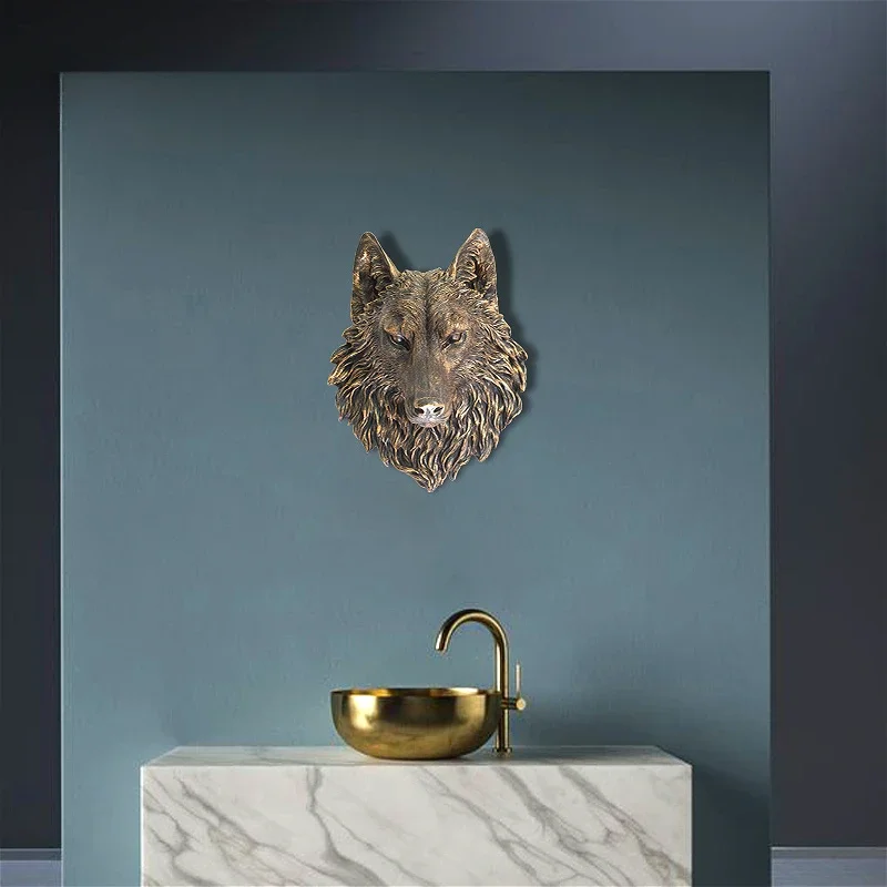 

Simple Modern Wolf Head Wall Decoration, Living Room Animal Head Wall Decoration Decoration Bar Club Entrance Soft Decoration