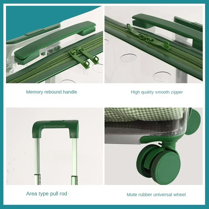 

Стильная прозрачная переноска-тележка для животных, портативная сумка-переноска для собак и кошек, хит продаж