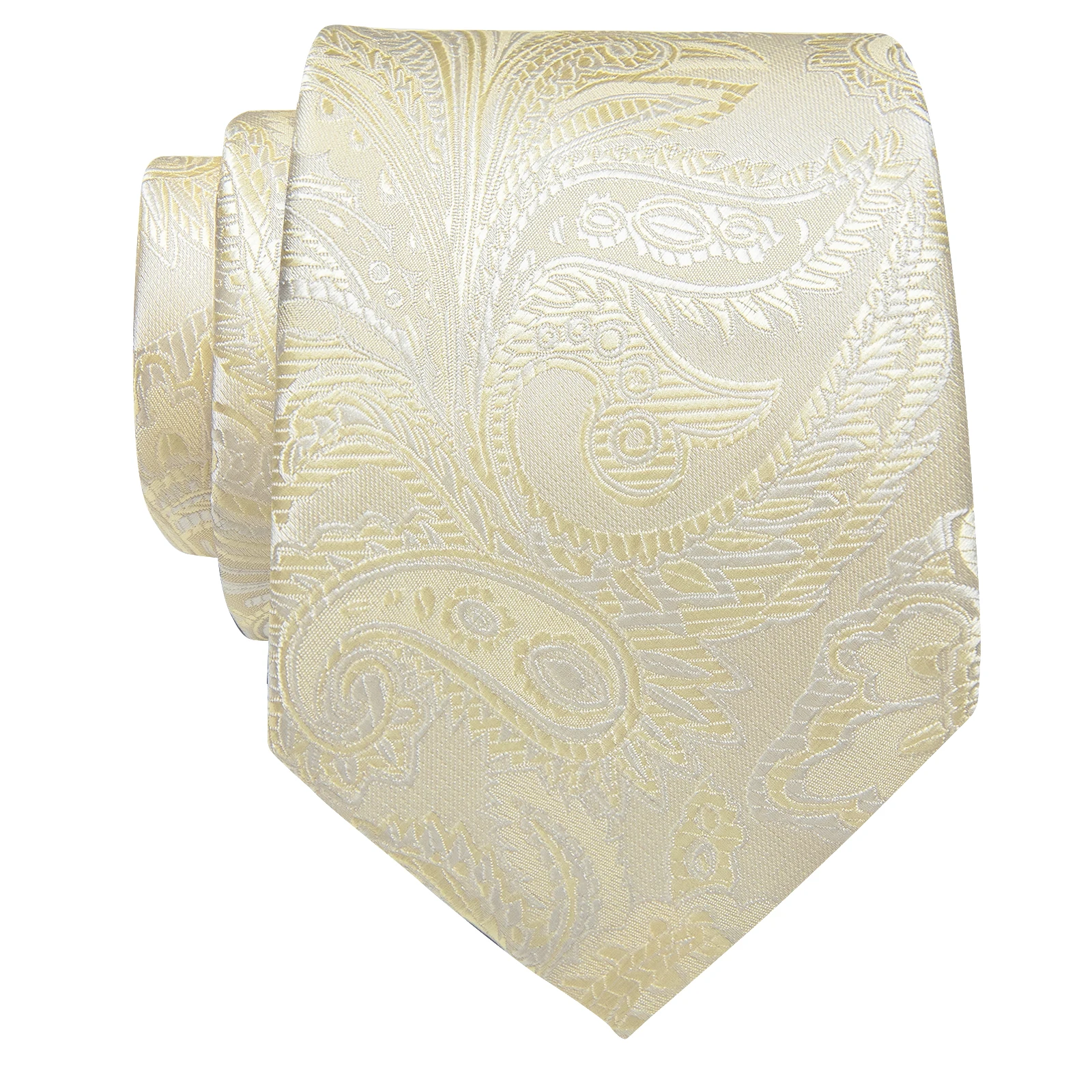 Elegant Yellow White Men Tie for Wedding Groom Marriage Luxury Silk 8CM Paisley Necktie for Man Accessories corbatas para hombre