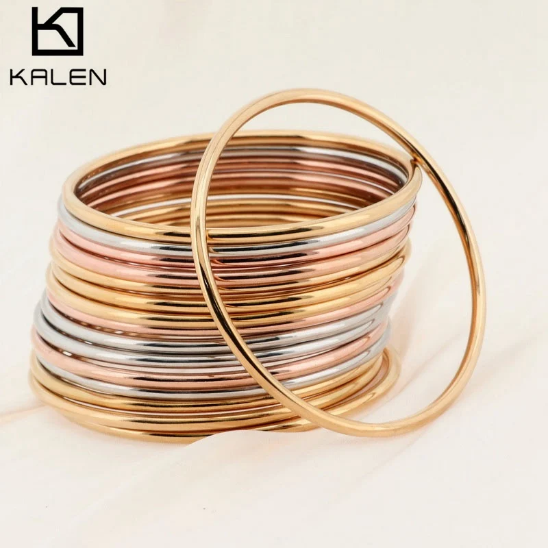 3mm  Elegant Bangles Women  With Daily Wear Or Social Activities - Stainless Steel 304 - KB179802-LO