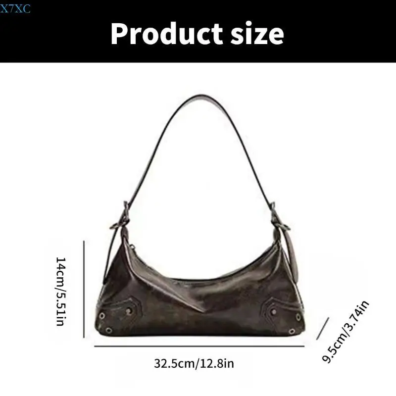 حقيبة نساء X7XC سعة كبيرة من الإبط حقيبة كتف جلدية للعمل