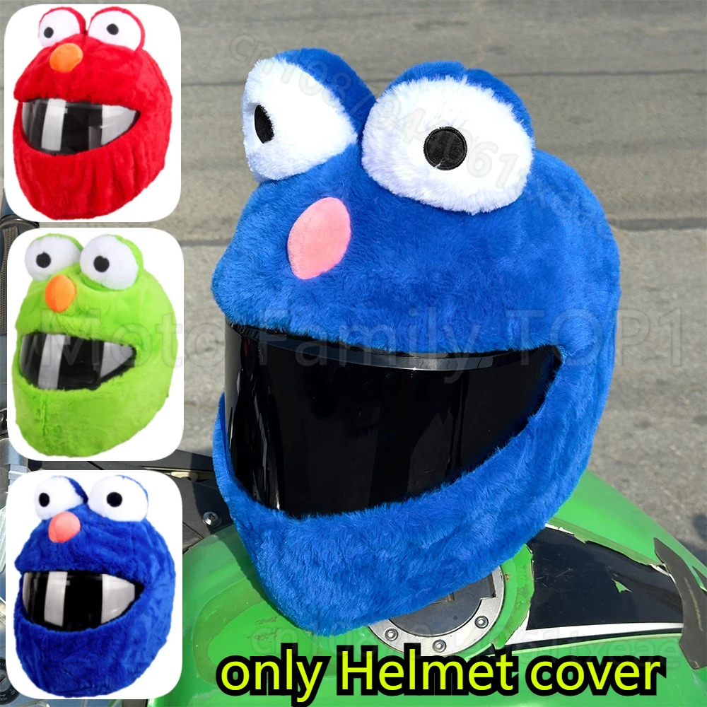 

Helmet protection cover men's women's full helmets cartoon plush frog peeling helmet locomotive equipment green Headwear