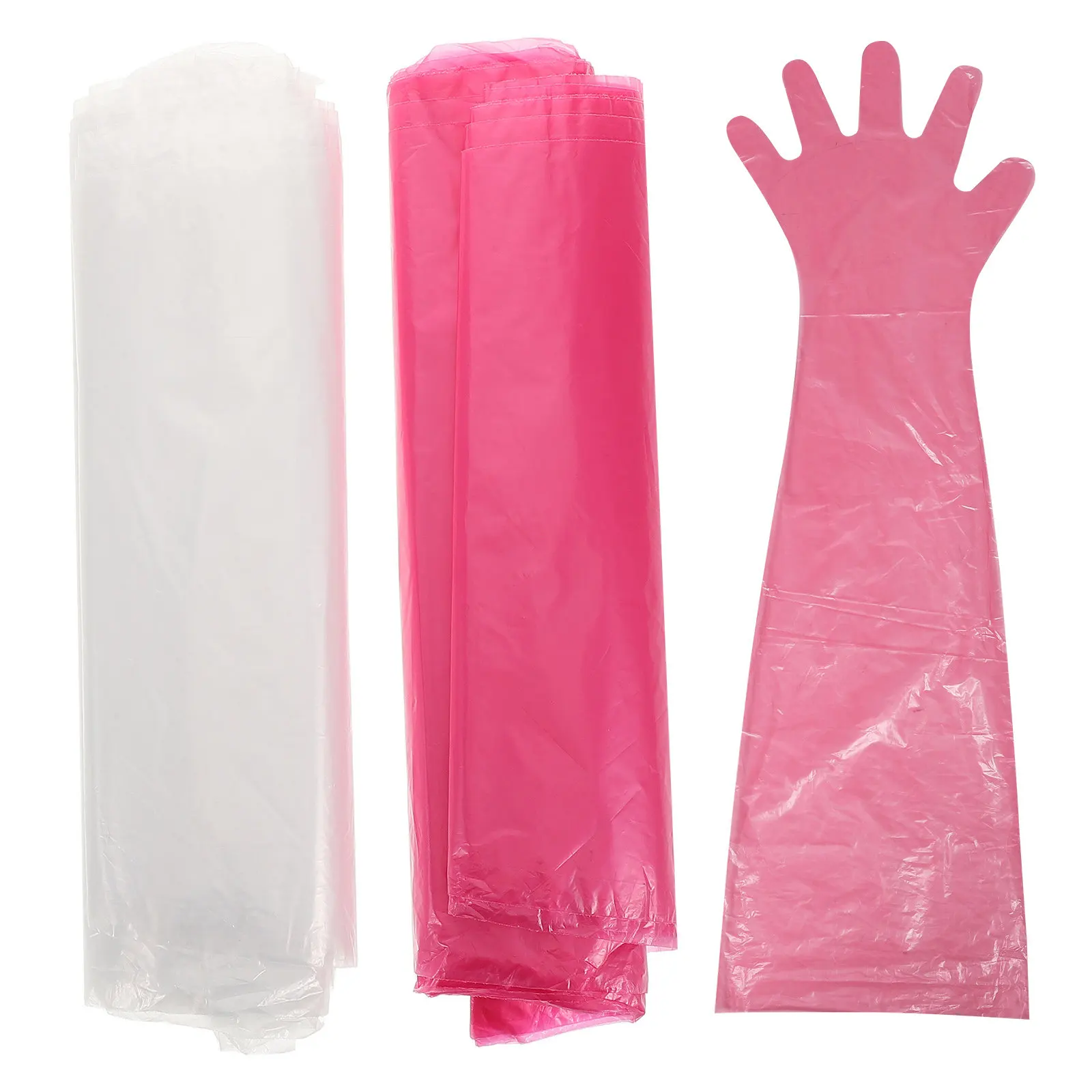 100Pcs Veterinary Long Arm Disposable Gloves Shoulder Length Full Arm Protection for Animal Care Field Dressing Vet Gloves