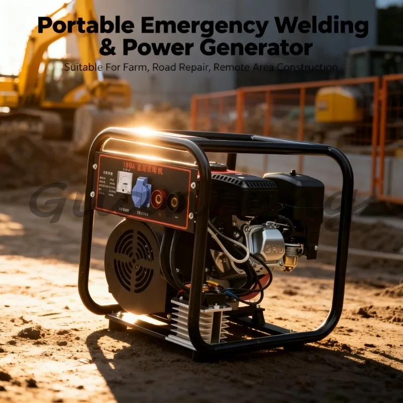 Dual Purpose Engine Driven Welder Generator, Portable Arc Welding Power Machine for Outdoor Job Site Work