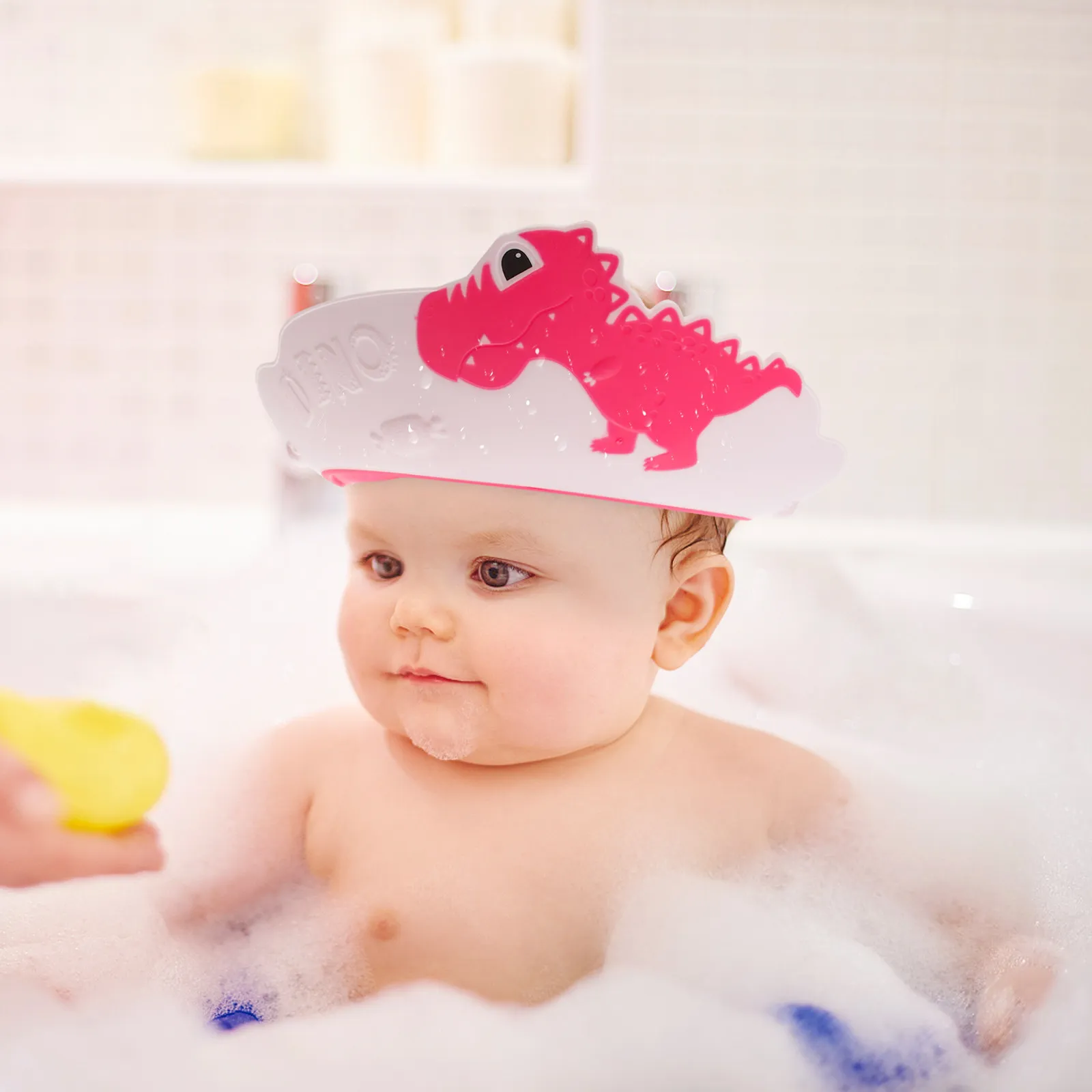 Dinosaur Shape Baby Shampoo Hat Toddler Bathing Washing Eyes Ears Shower Cap Kids Hair Washing Shield