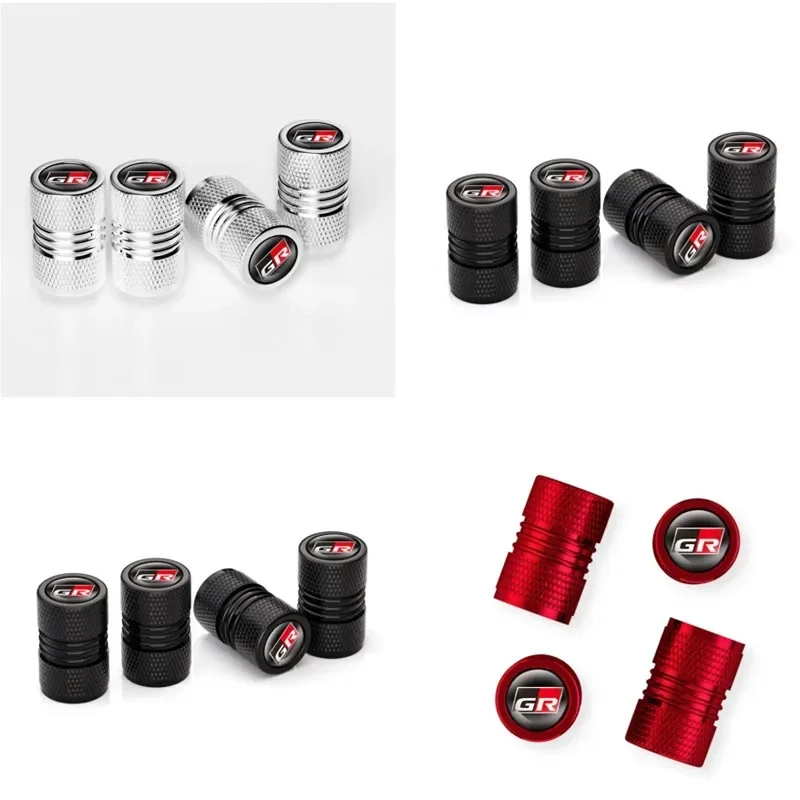 4PCs car GR sport wheel tire stem air valve caps for Toyota Gazoo Racing gr86 Prado Prado Avensis plugs Auto Accessories