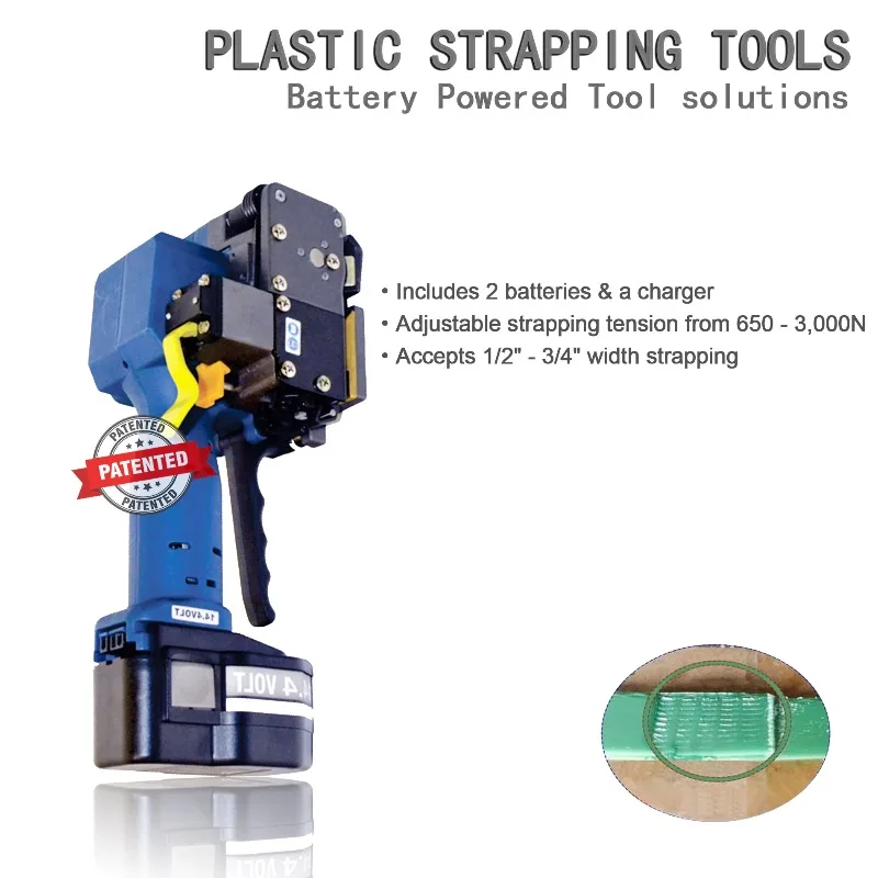 Electric Tool Tray Strapping and Sealing Machine, PP PET Strapping Battery Powered Hot Melt Strapping Machine