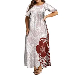 Women's Dress Polynesian Custom Loose Casual Summer Mid-Sleeve Dress Vintage Print Dress High Quality Dress