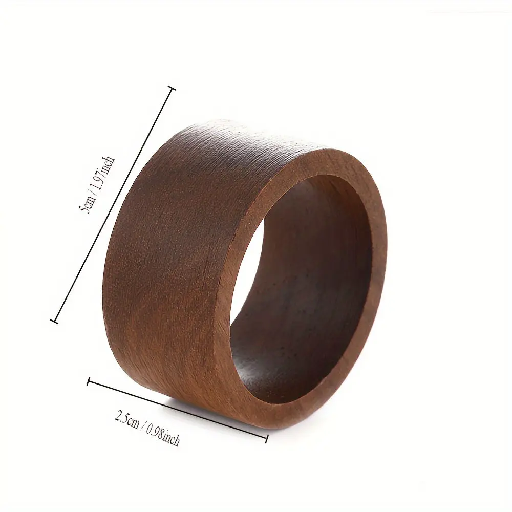 Simple Wood Napkin Ring Elegant Table Decor For Wedding Party Home Kitchen Napkin Fastener Holder Restaurant Tableware Ring