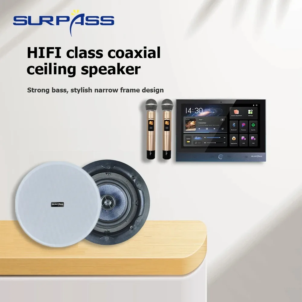Умный дом Android Bluetooth Wi-Fi настенный усилитель аудио PA коаксиальный потолочный динамик беспроводной микрофон караоке стерео музыкальные комбинированные устройства