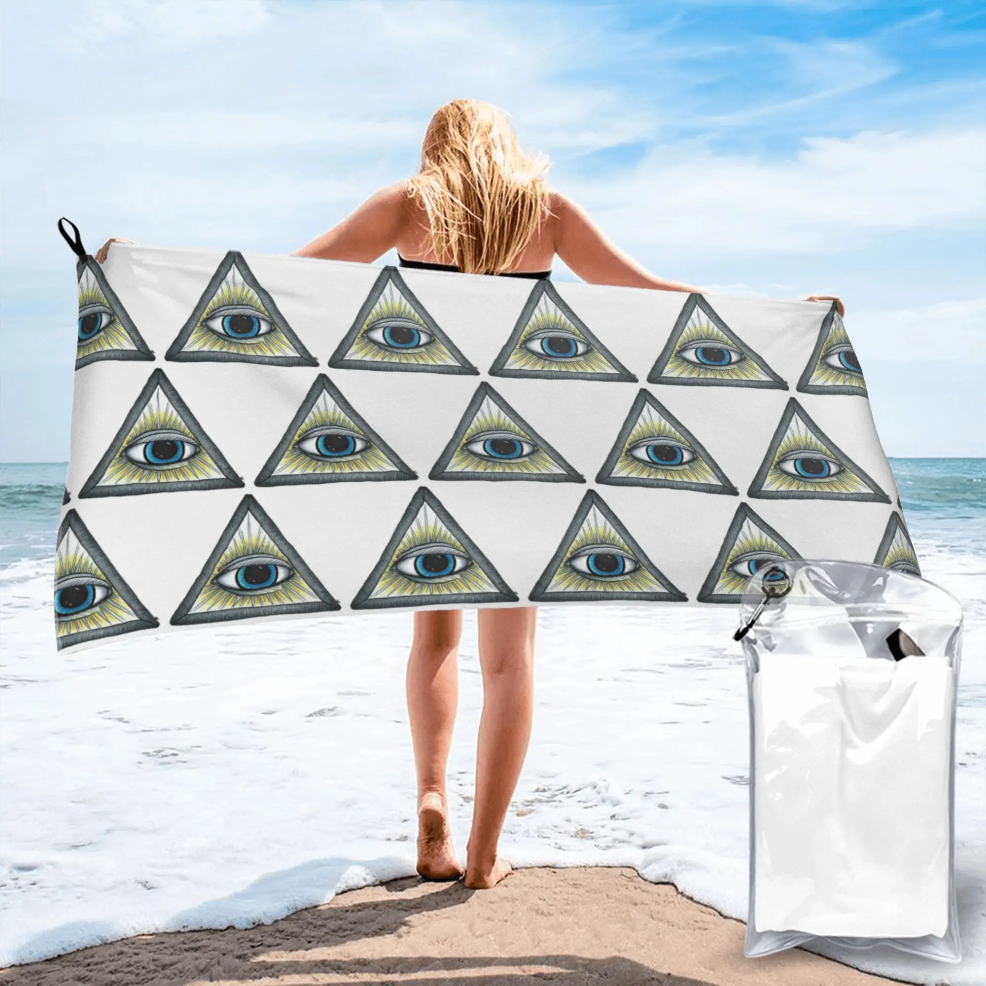 Eye Illuminati Beach Towel Soft Microfiber Quick Dry Absorbent Quick Towels For Yoga