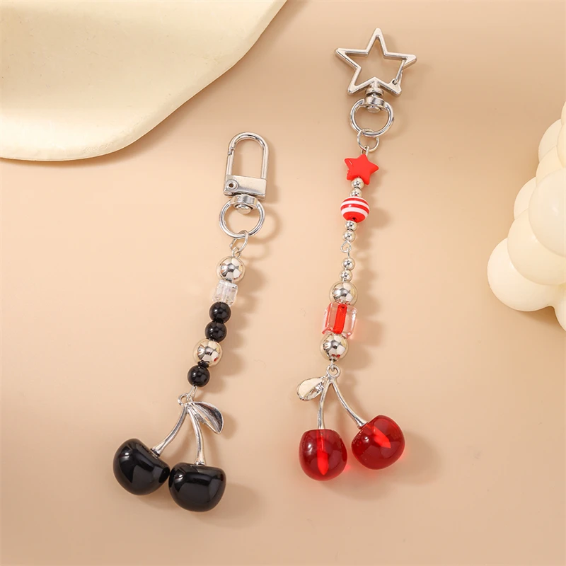 Niedliche Frucht-Kirsch-Schlüsselanhänger für Frauen und Männer, Autoschlüsselhalter, Handtaschenanhänger, Schlüsselringe, Accessoires, DIY-Schmuckgeschenke – Detail 3