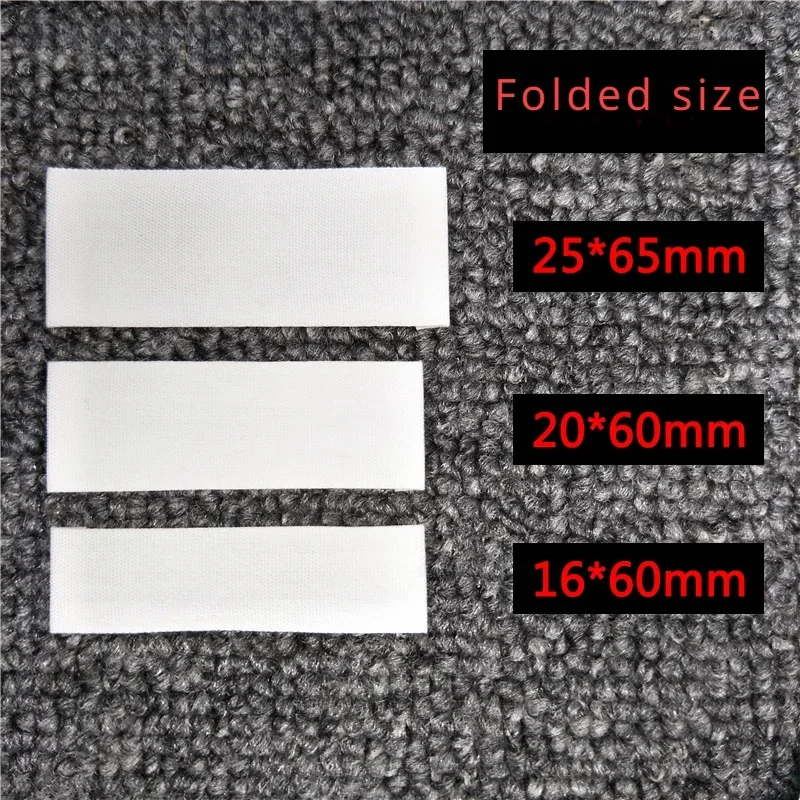 White pure cotton collar label, 100 blank clothing labels without logo