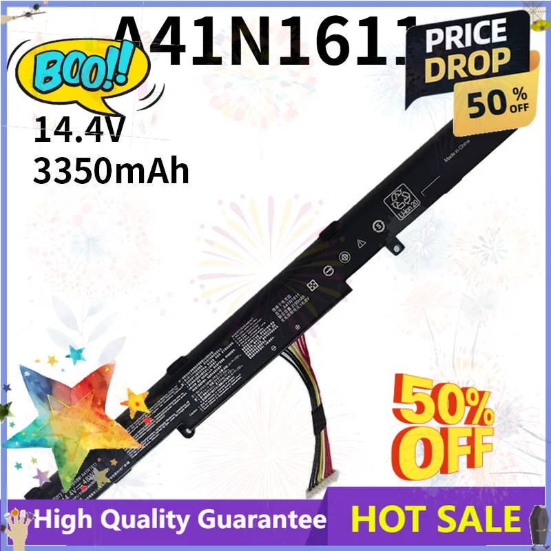 SWZY SWZY 14.4V A41N1611 Laptop Notebook Battery For ASUS ROG GL553 GL553VD GL553VE GL553VW Series A41LK5H A41LP4Q 0B110-0022020