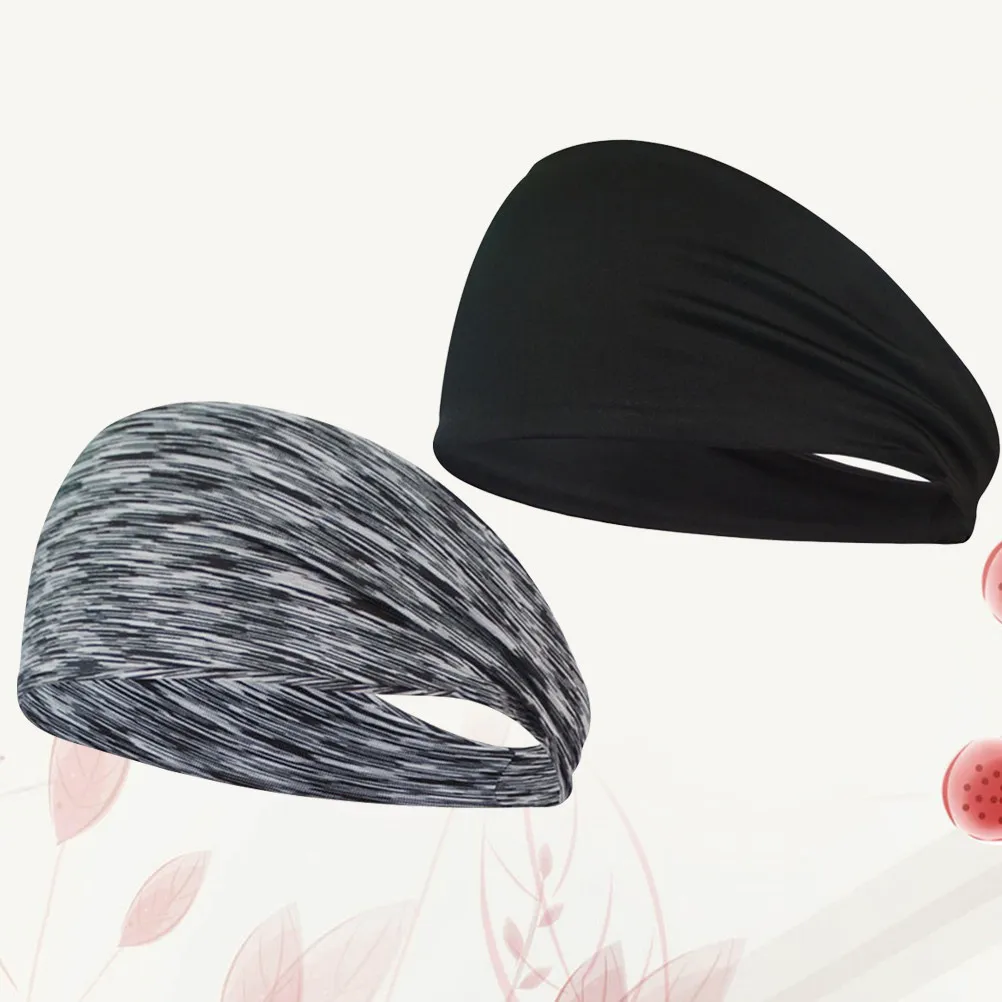 2Pcs High Performance Headbands Breathable Stretchy Sweat Proof Hair Accessories for Yoga Cycling Jogging Hiking Running Skiing