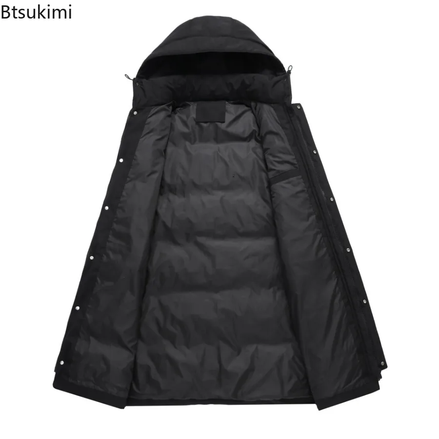 Winter Men's Long Parkas Oversized Thicken Male Coat High Quality Fleece Casual Padded Jackets Men Clothing Outwear Warm Jacket