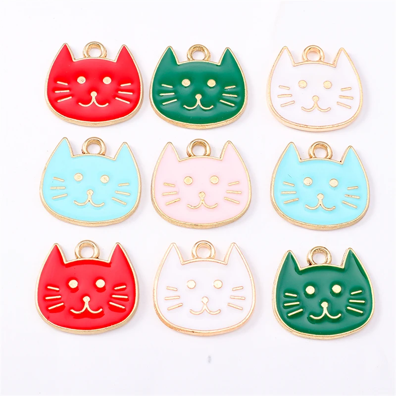 

Duarte 20Pcs/Lot Cartoon Animal Charms Enamel Cat Charms Pendants for Jewelry Making Earrings Necklaces DIY Crafts Accessories