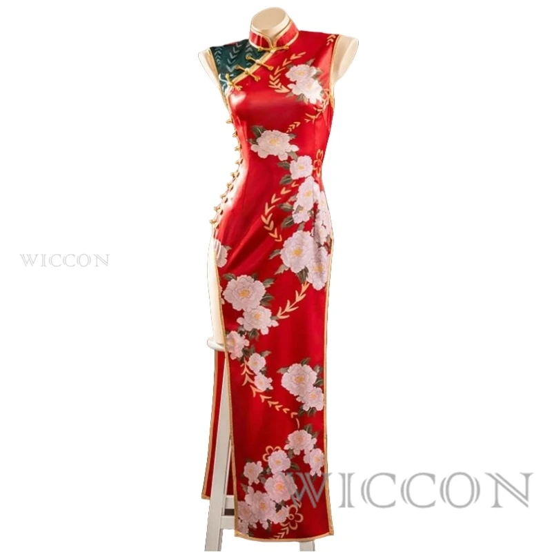 Anime CC Cheongsam Cosplay Kostüm Halloween Chinesischen Stil Kampfkunst Kleidung Sexy GEASS Hexe Code C.C. Zitronen-Tagesoutfit