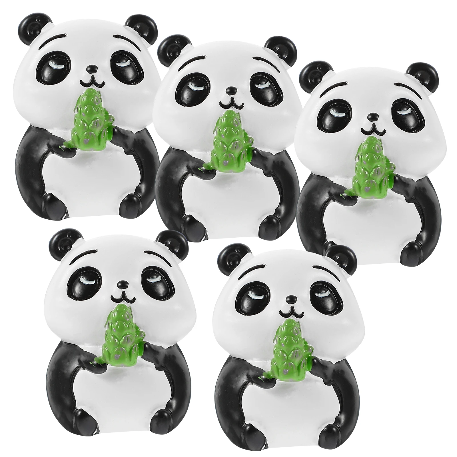 

5pcs Decor Miniature Resin Panda Figurines Figurines Cute Desktop Statue Craft Ornament Tiny Sculpture