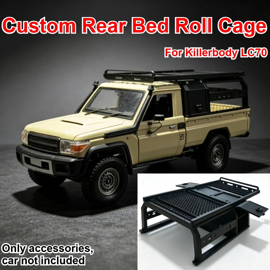 For Killerbody LC70 1/10 RC Pickup Truck Australian Style Rear Bed Roll Cage Custom Model Number Decor Styling Upgrade Parts