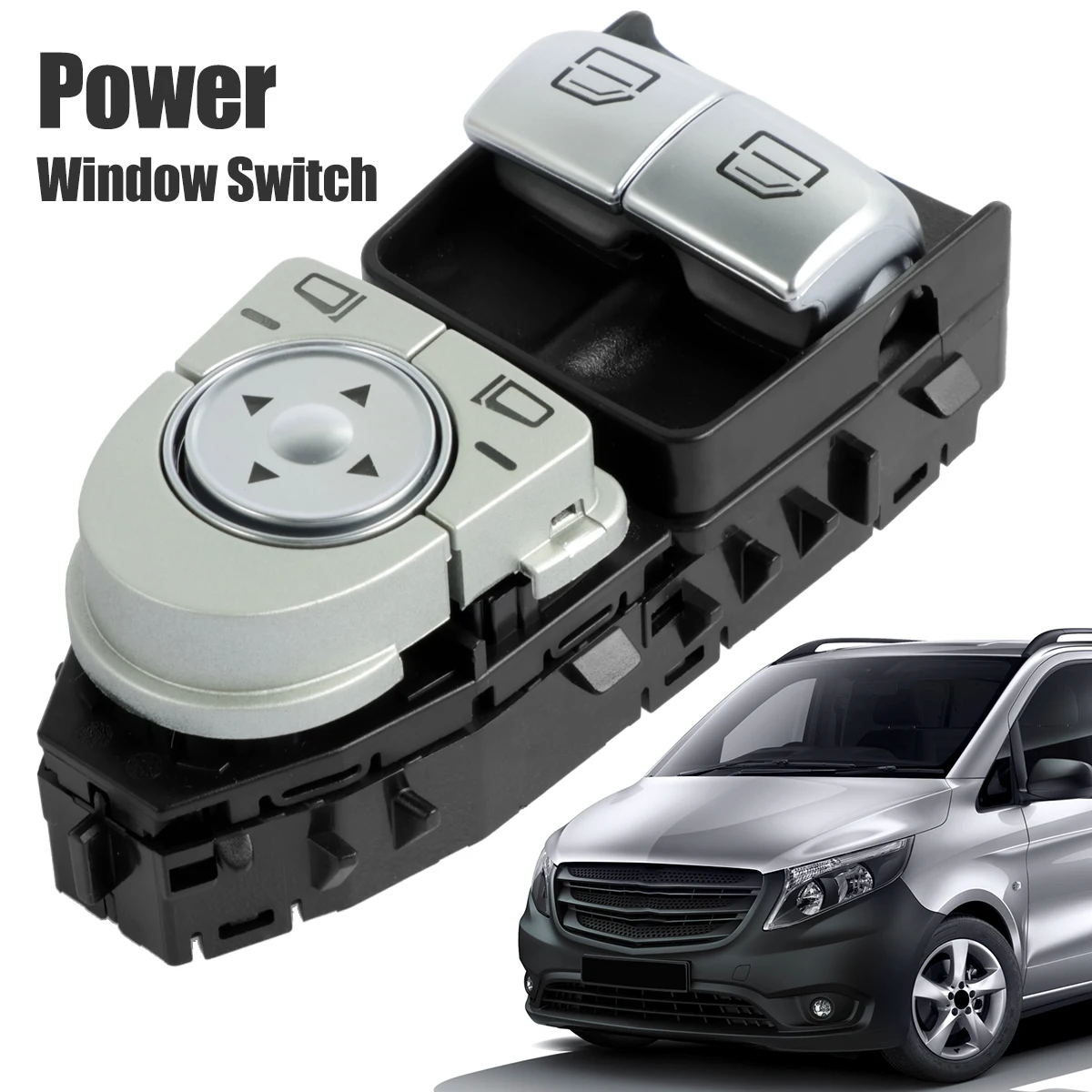 Car Window Switch Compatible with Vito W447 2015-2018 Plastic Power Window Switch Button Electric Window Control Switch