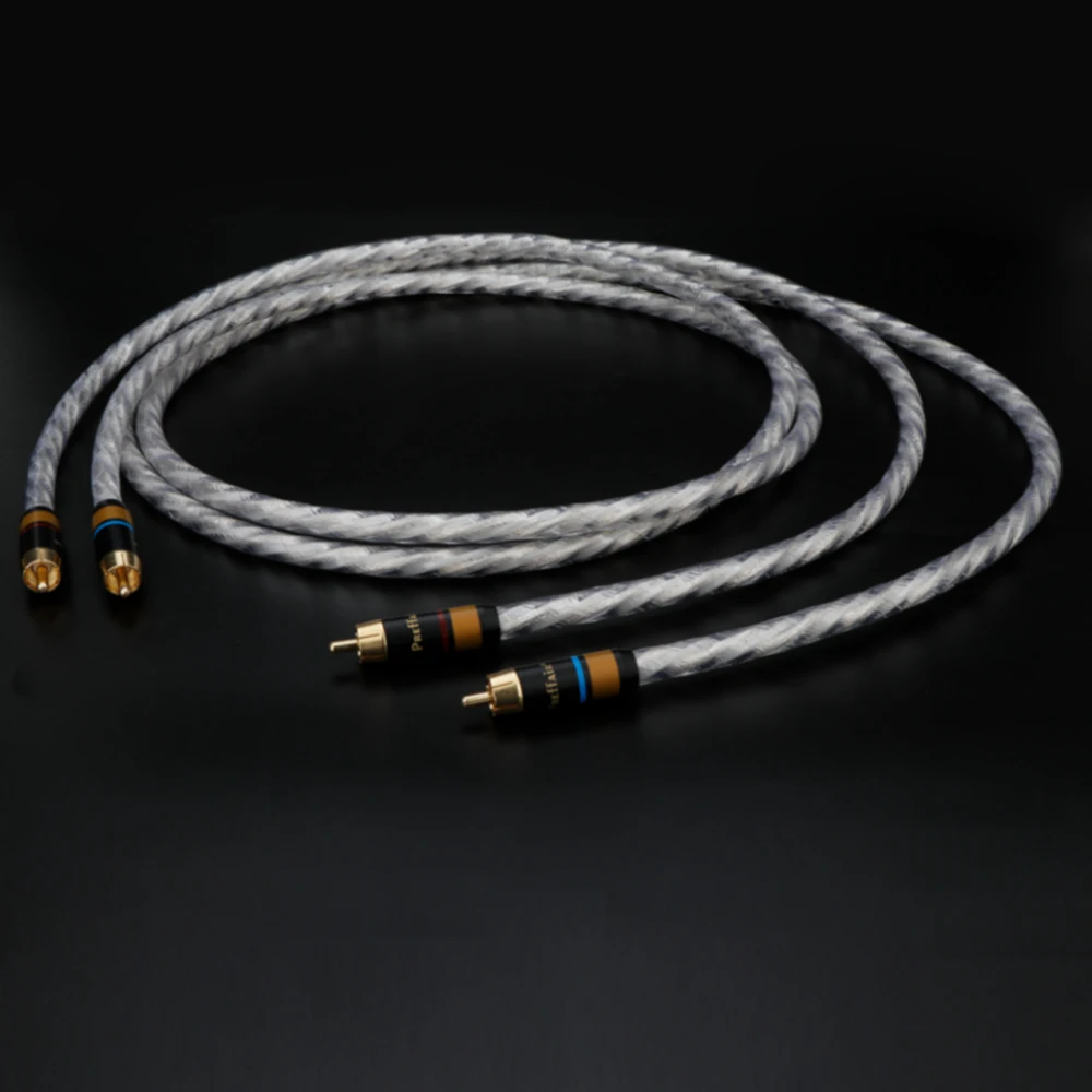 

Пара Hi-Fi RCA-кабелей 4N OFC, медные посеребренные соединительные кабели, позолоченные разъемы RCA, усилитель ЦАП, ТВ, автомобильное аудио