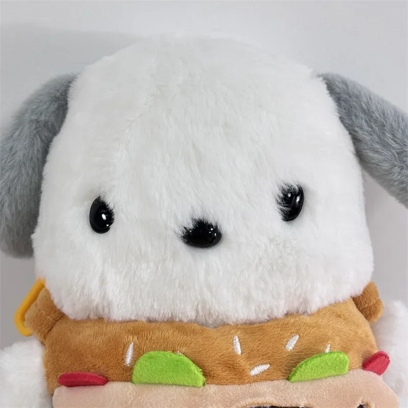 Sanrio Anime Cartoon Pochacco Hamburger Kleding Zachte Pluche Pop Speelgoed winkelen Crossbody rugzak Kinderen Verjaardagscadeautjes