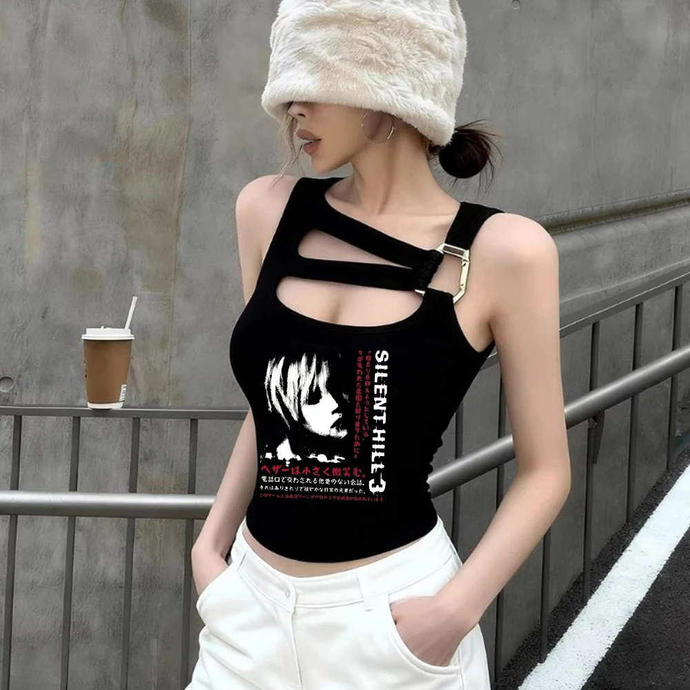 Silent Hill crop top female meme jojifuku dollette tshirt y2k 2000s party gothic