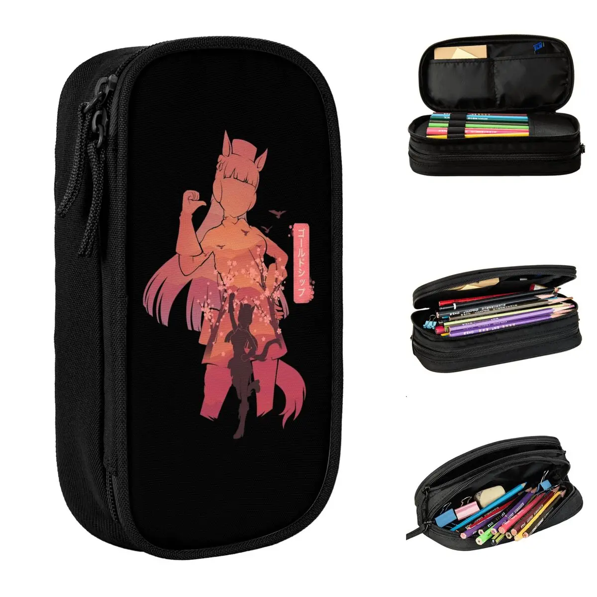 

New Gold Ship Uma Musume Anime Pencil Cases Pencilcases Pen Box for Student Large Storage Bags School Supplies Gifts Accessories