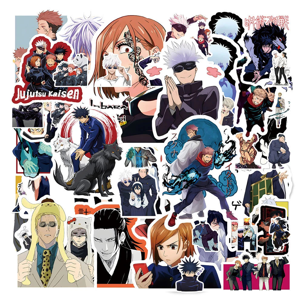 

10/30/50pcs Cartoon Jujutsu Kaisen Stickers Cool Japan Anime Graffiti Decals DIY Phone Skateboard Luggage Classic Manga Sticker