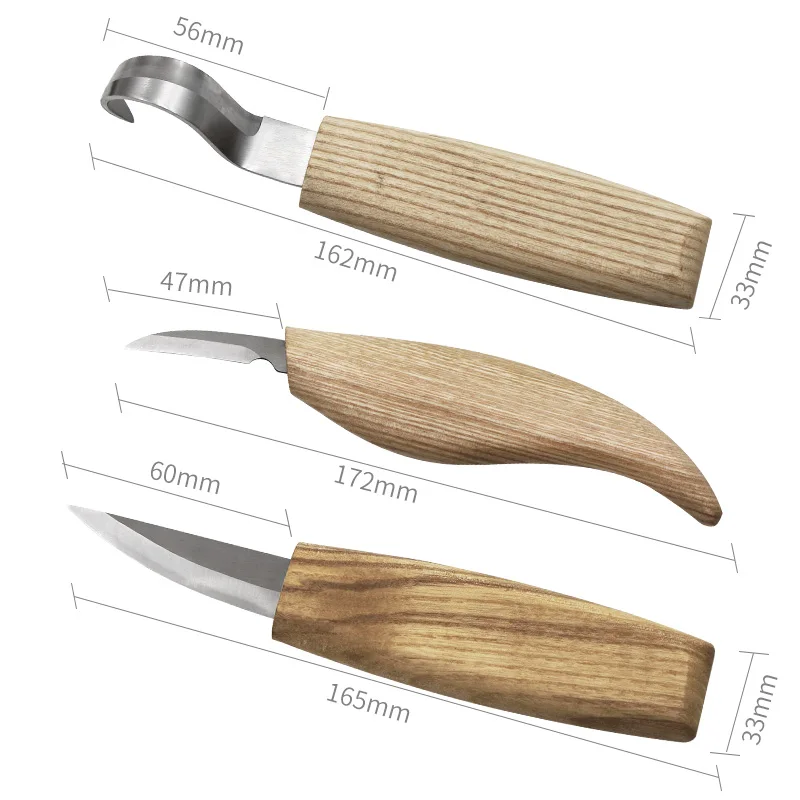 3-Piece Carving Knife Wood Shaving Knife Scraper Scraper Spoon Knife Woodworking Carving Tool Set