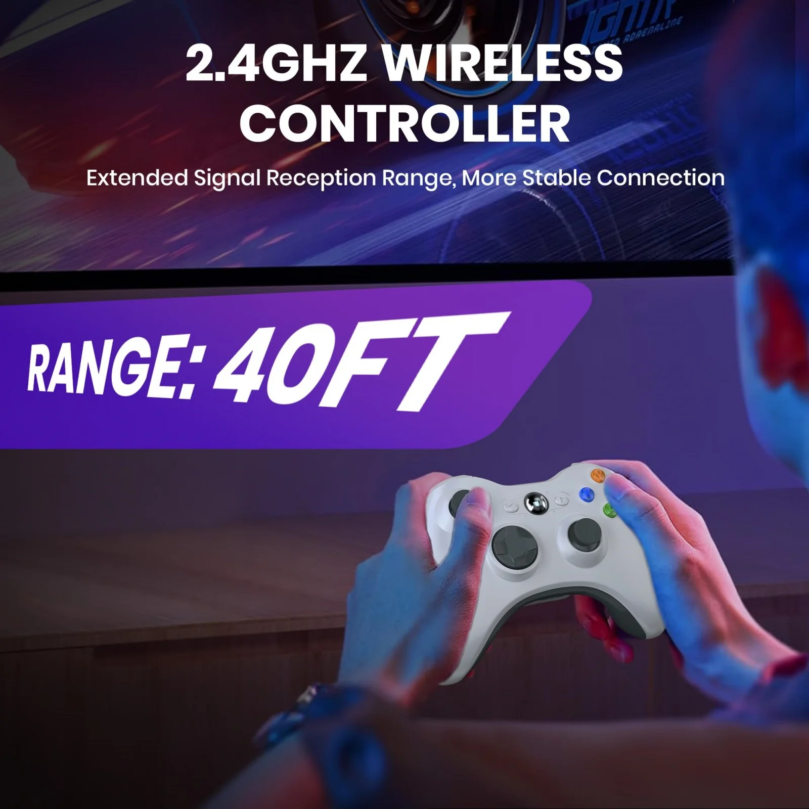 Беспроводной контроллер 2,4G для Xbox 360/360 Slim/PC, геймпад для видеоигр, 3D Rocker, консоль с двойным вибродатчиком, игровые аксессуары