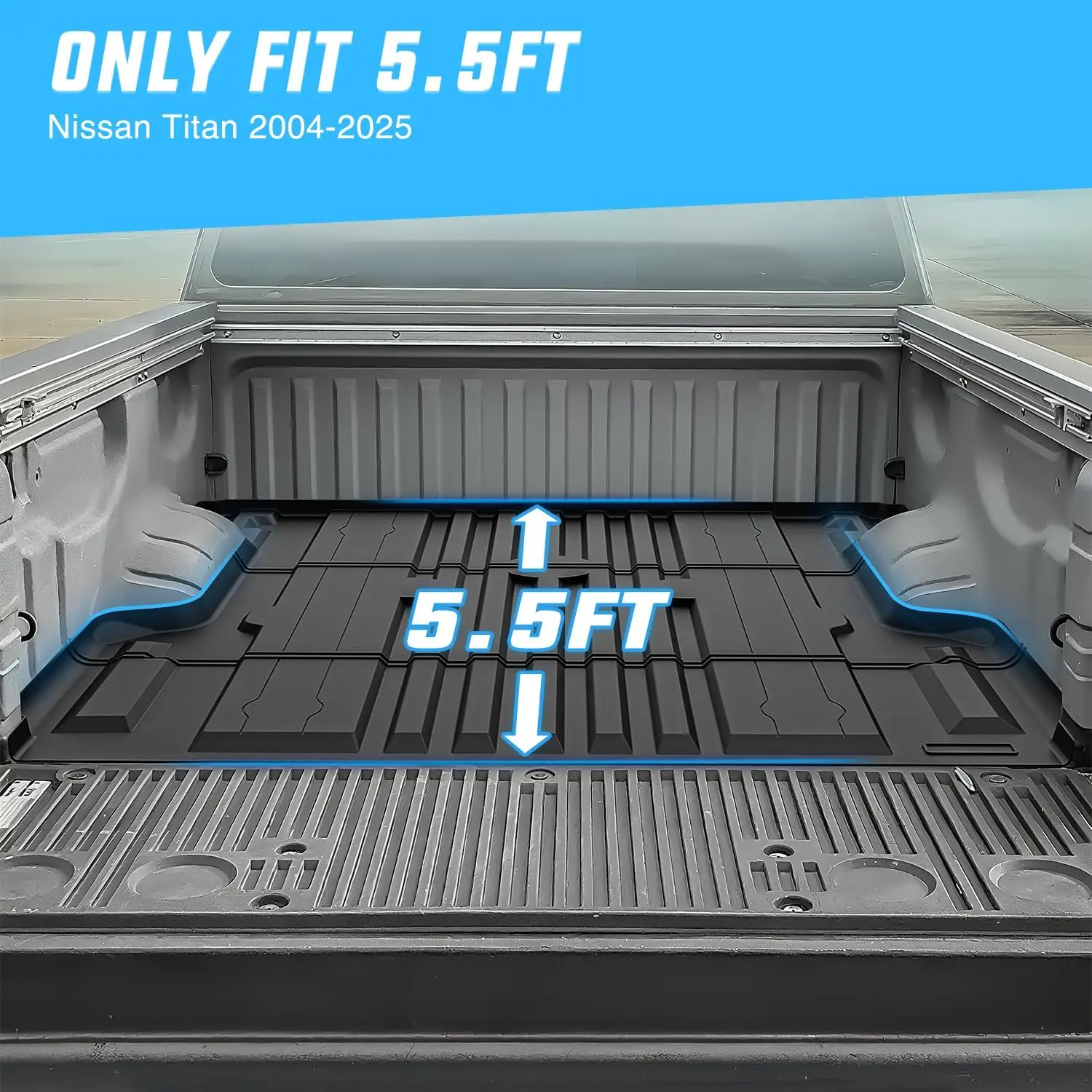 Nilight Truck Bed Mat Compatible with 2004-2026 Nissan Titan 5.5 FT, Heavy-Duty Cargo Liner, Non-Slip, All Weather Protection (Not Fit Truck Bed Storage Equipped)