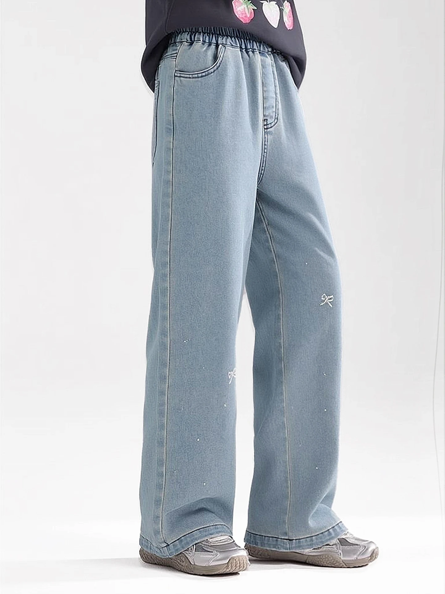 annil-kids-nuovi-pantaloni-estivi-in-denim-glitter-leggeri-e-traspiranti-casual-e-larghi-per-bambine-abbigliamento-per-bambini