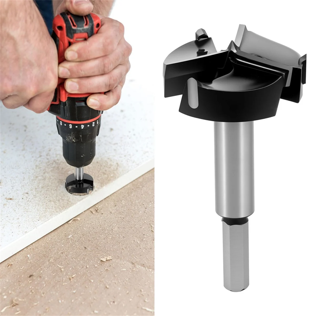 Wiertło ABNJ do drewna, trzpieniowe wiertło do drewna z trzema ostrzami z węglika spiekanego, wiertło ślimakowe z okrągłym trzpieniem, narzędzie do wiercenia i cięcia