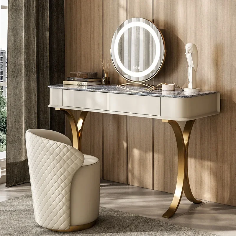 

New Light Luxury Rock Plate Dressing Table, Bedroom, Modern, Simple and Creative, Internet Famous Small Unit Designer