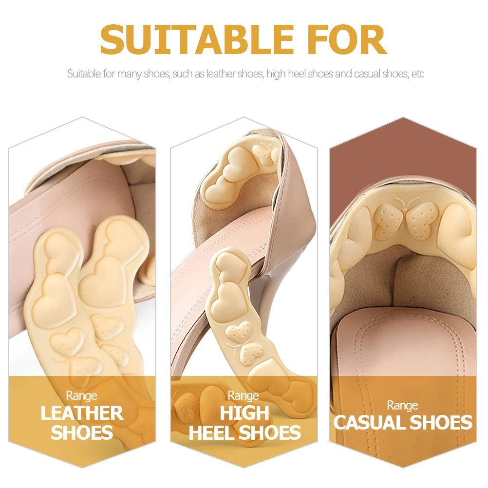 

4Pairs Wear-Resistant Heel Stickers Replaceable Heel Grips for High Heels Sandals Boots Comfortable Gel Cushions Blister