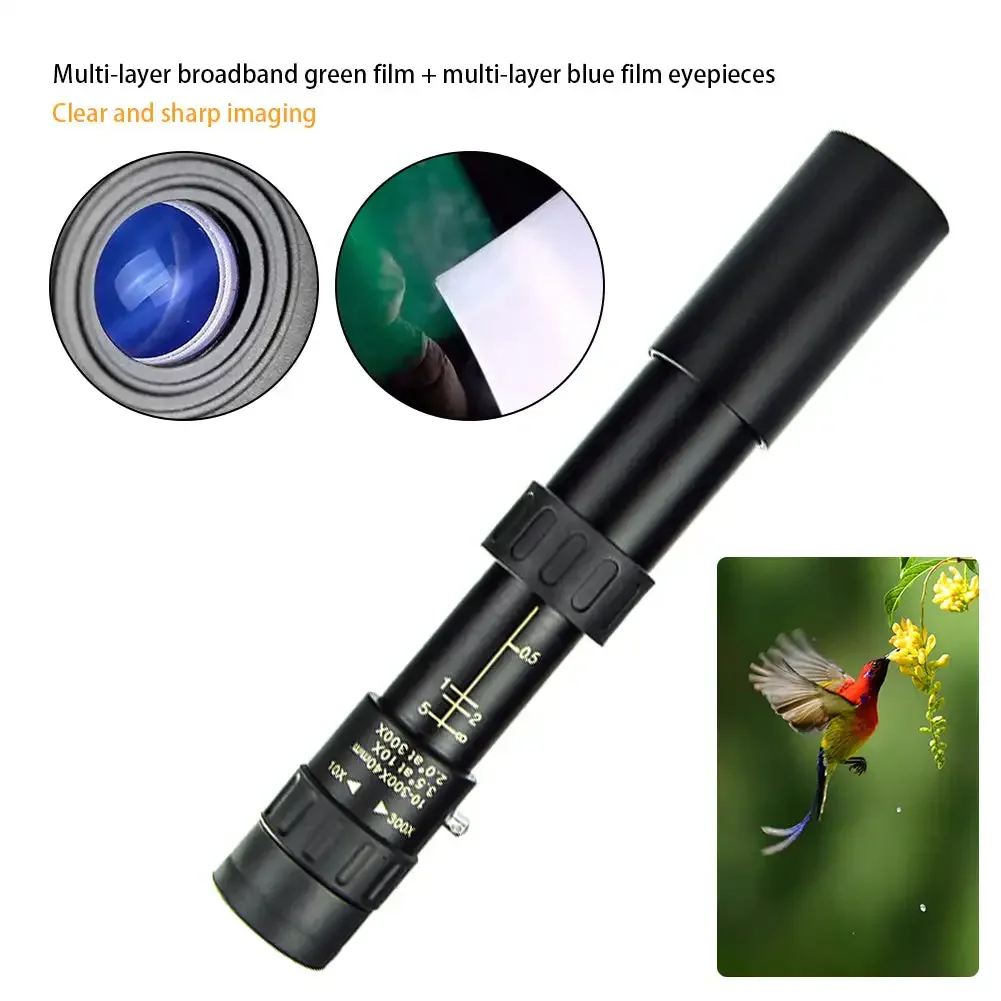 

Portable Strong Monocular Telescope 10-300X Zoom HD Professional Monocular Long Reach Night Vision Monocle for Hunting Telescope