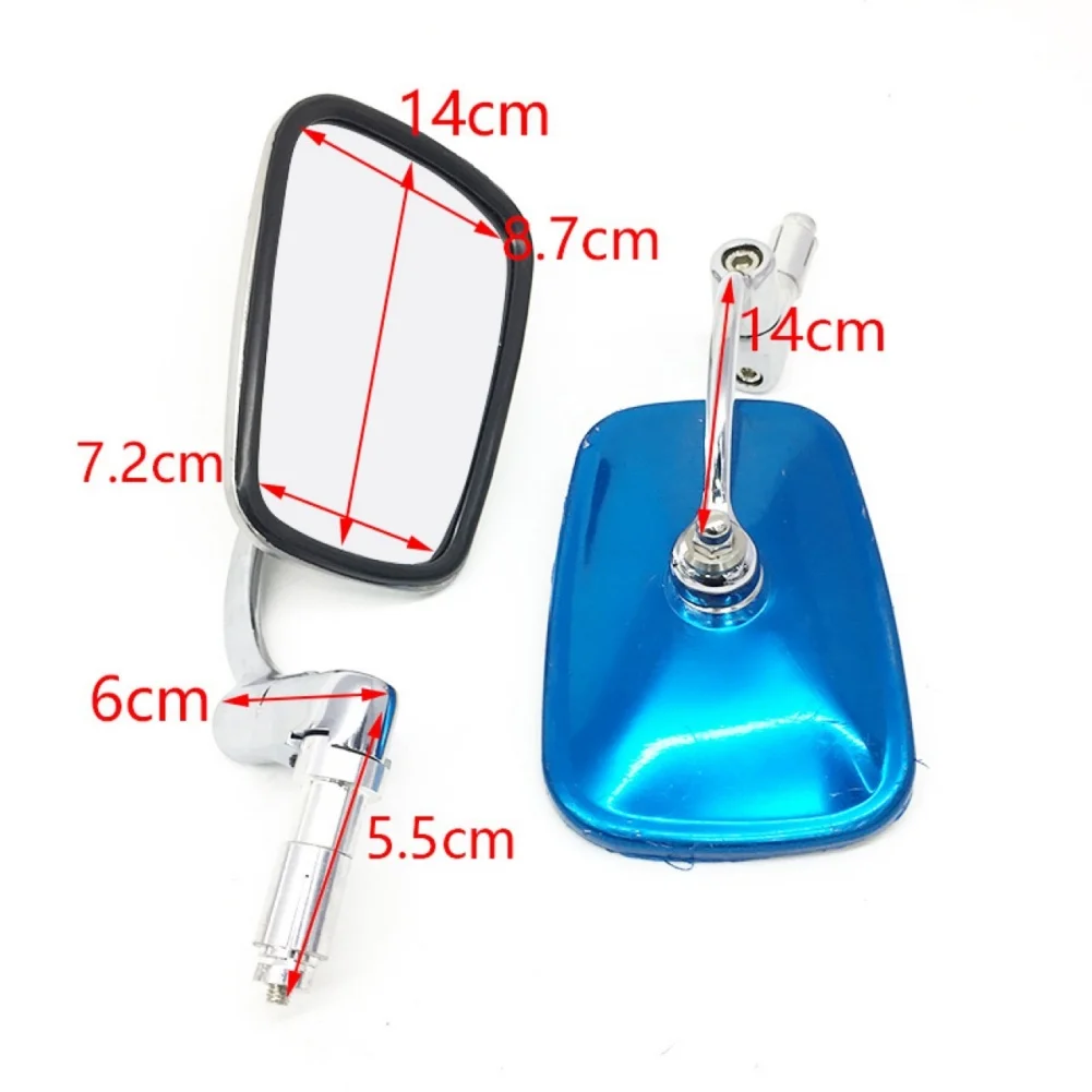 22mm 7/8 inch End Bar Mirror Rearview for Motorcycle Side Handlebar Mount Wide Field View for Scooters UTVs and E