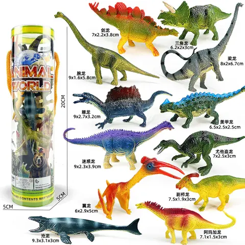 12 pièces/ensemble mis à jour simulé solide dinosaures jouet modèle réaliste Brachiosaure tyrannosaure Rex jouets pour enfants cadeau de noël