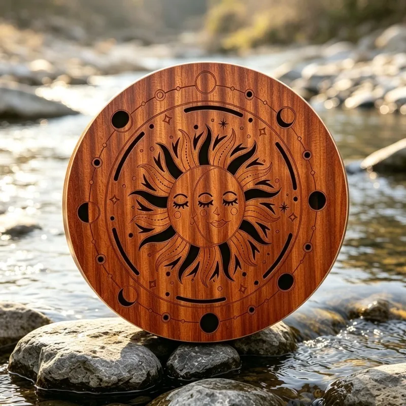 Shaman Drum Wooden Stream Drums Meditation Sound Healing Portable Handheld Frame Drums Yoga Ocean Wave Percussion Instruments