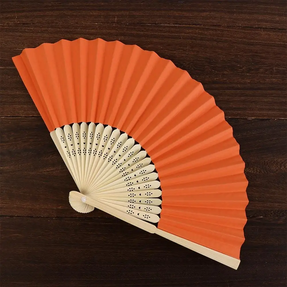 18 Colors Wedding Solid Color DecorationTool Gifts Party Folding Hand Held Fan Dance Fan Photo Prop Tool Folding Paper Fan