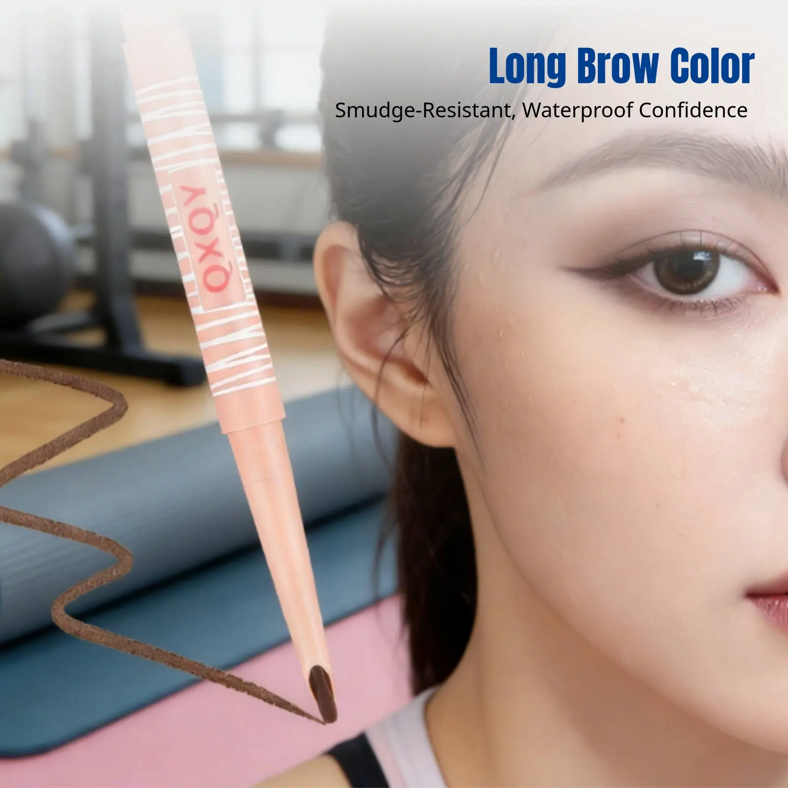 Double-ended brow definer, shaped tip, long-lasting, water-resistant, smudge-proof, natural finish, bold eyebrow outline view 2