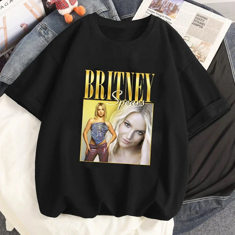 가수 브리트니 스피어스 그래픽 프린트 티셔츠, 남성 캐주얼 O-넥 스트리트웨어 티셔츠, 여성 하라주쿠 티셔츠 상의, 여름 패션